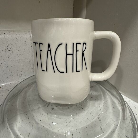 Rae Dunn TEACHER Artisan Collection Coffee Mug by Magenta Ivory NEW - Picture 1 of 2